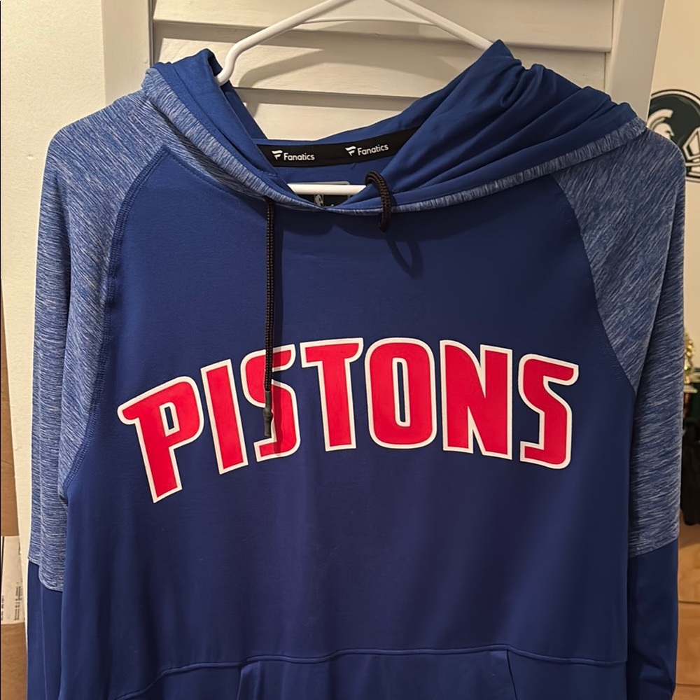 Fanatics Blue Pistons Pullover Hoodie
